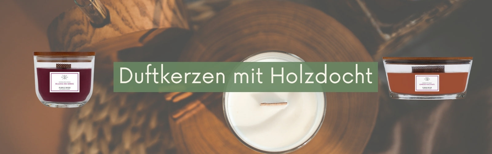 Kollektionenbild für die Duftkerzensammlung: Duftkerzen mit Holzdocht
