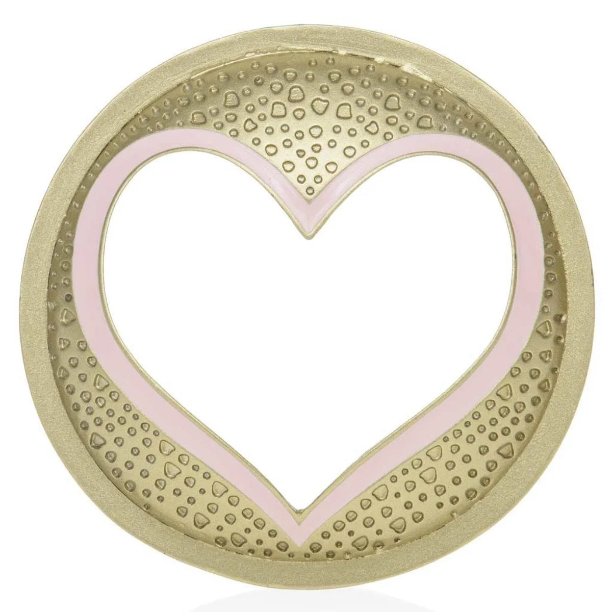 Burning Cap 'Pastel Romance' mit Herz-Motiv in gold – Produktbild des Edelstahl-Kerzenaccessoires für ruhige Flamme, weniger Zugluft & bessere Duftverbreitung, Purple River Deko-Kerzenzubehör