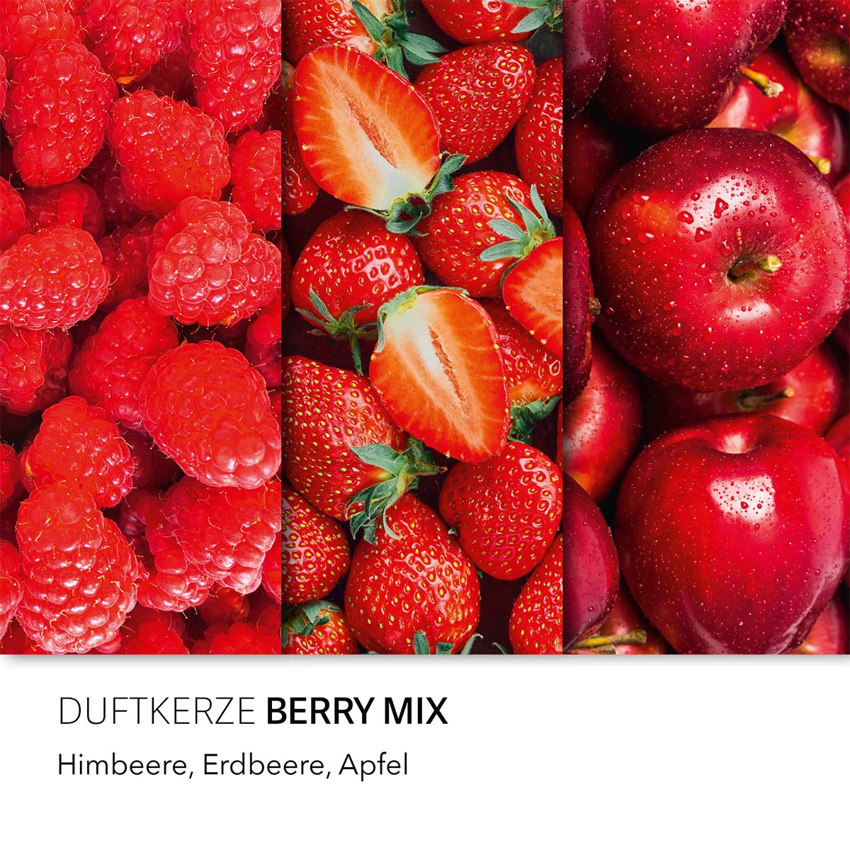 Haribo Duftkerze ‚Berry Mix‘ – offizielle Lizenzkerze mit den Duftnoten: Himbeere, Erdbeere, Apfel. Dekorative Wohnaccessoire oder als originelle Geschenkidee.