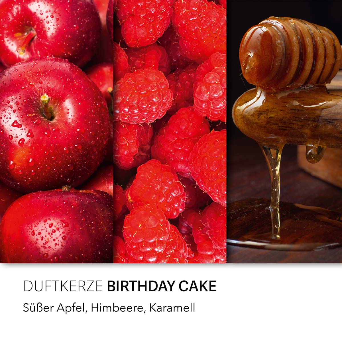 Haribo Duftkerze ‚Birthday Cake‘ – offizielle Lizenzkerze mit den Duftnoten: Apfel, Himbeere, Karamell. Ideal für den Geburtstagstisch und hochwertiges Geschenk.