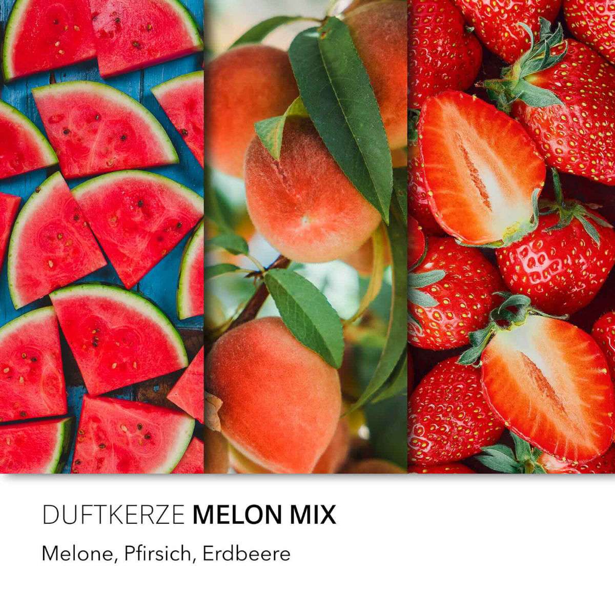 Haribo Duftkerze ‚Melon Mix‘ – offizielle Lizenzkerze mit den Duftnoten: Melone, Pfirsich, Erdbeere. Dekorative Wohnaccessoire oder als besonderes Geschenk.
