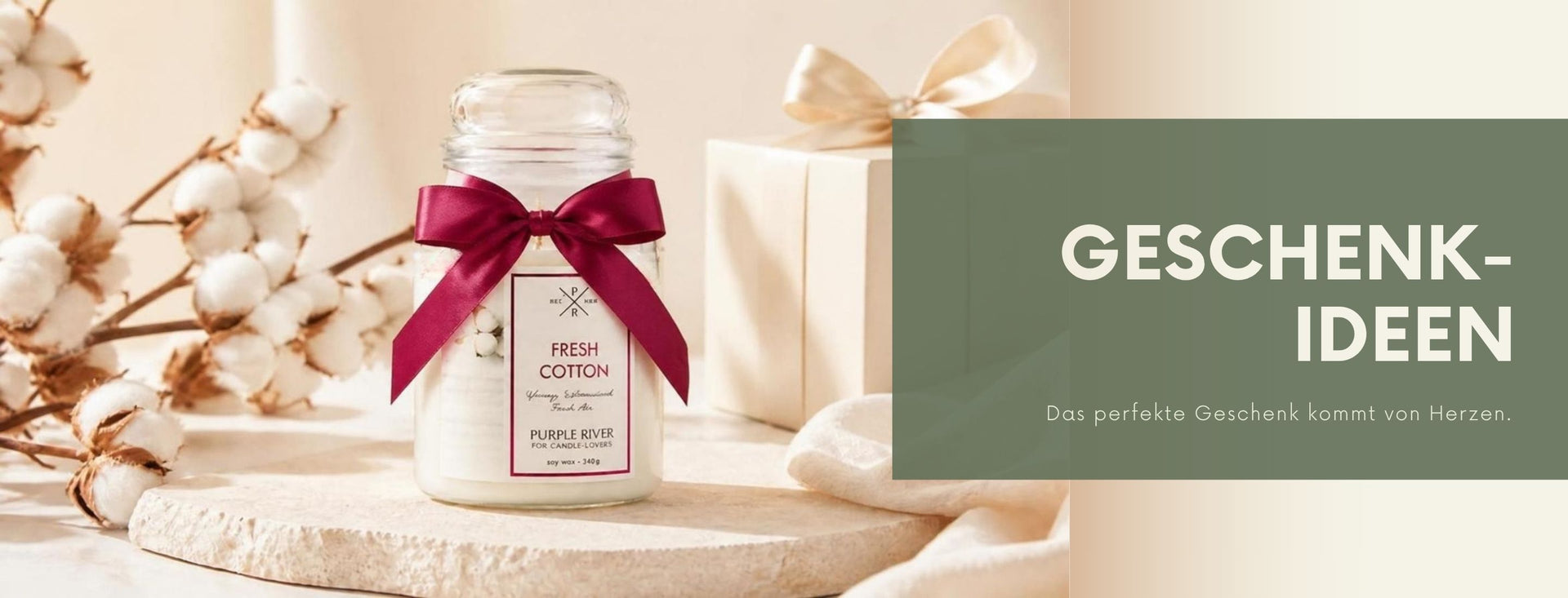 Liebevoll verpackte Duftkerzen als Geschenk