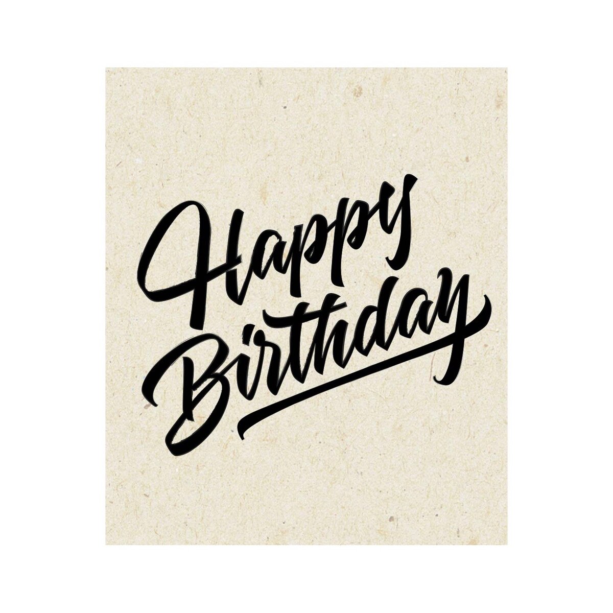 Detailaufnahme des hochwertigen Etiketts der ‚Happy Birthday‘ von mad candle – künstlerisches Design mit dekorativer Typografie. Vegane Duftkerze aus Sojawachs für Entspannung & Wellness.