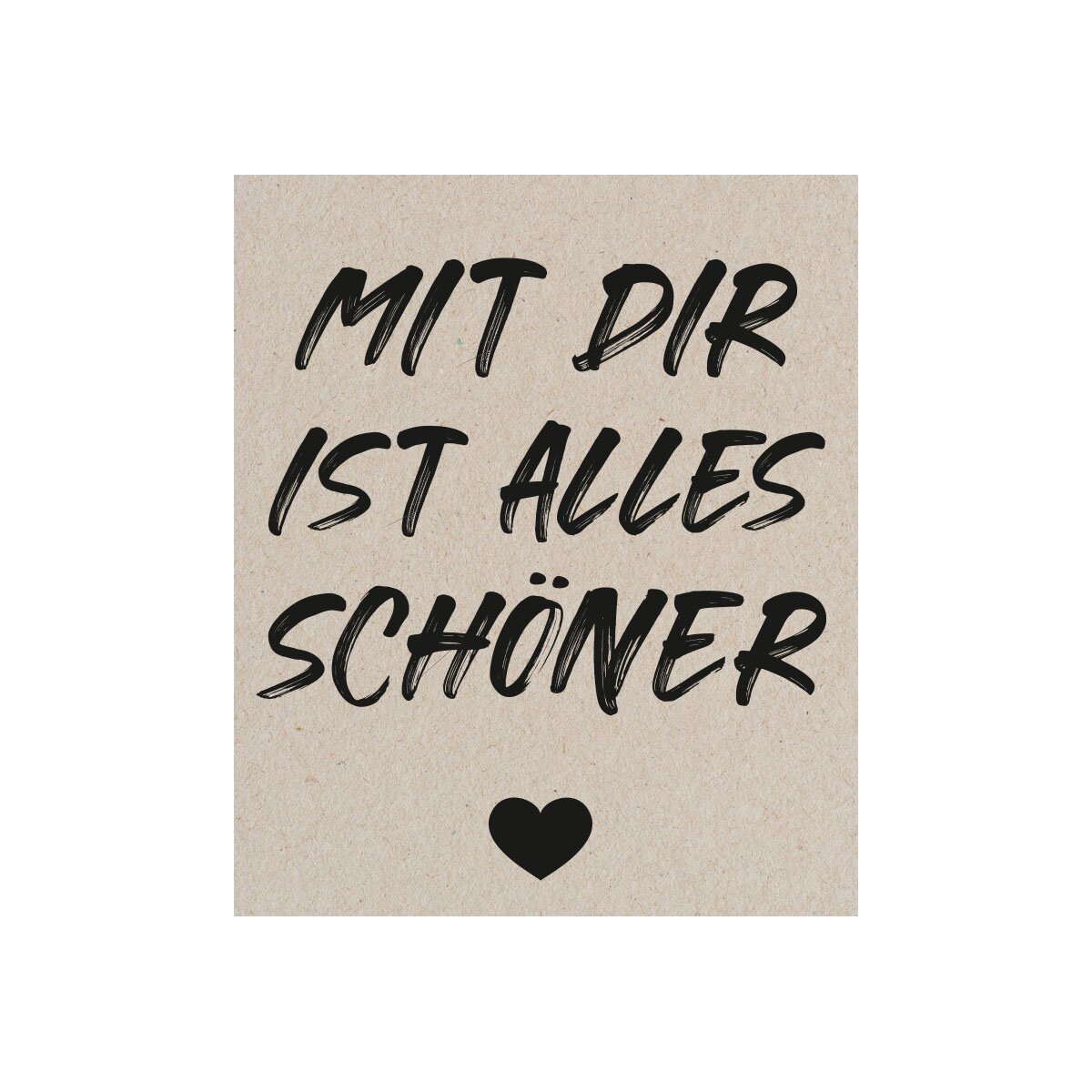Detailaufnahme des hochwertigen Etiketts der ‚Mit dir ist alles schöner‘ von mad candle – künstlerisches Design mit dekorativer Typografie. Vegane Duftkerze aus Sojawachs für Entspannung & Wellness.