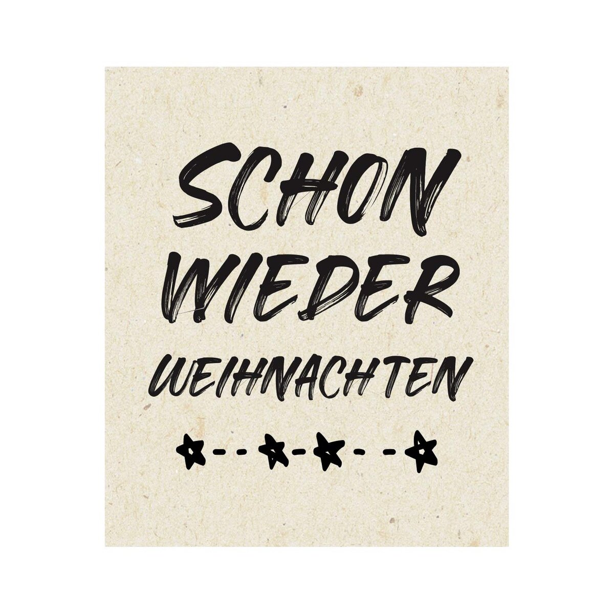 Detailaufnahme des hochwertigen Etiketts der ‚Schon wieder Weihnachten‘ von mad candle – künstlerisches Design mit dekorativer Typografie. Vegane Duftkerze aus Sojawachs für Entspannung & Wellness.