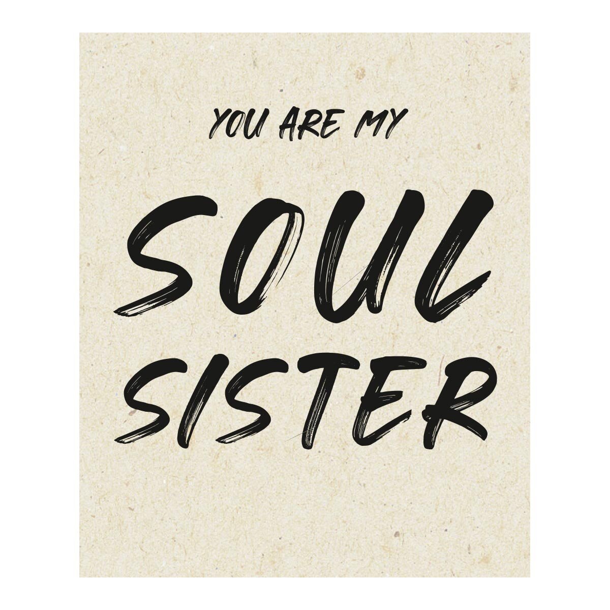 Detailaufnahme des hochwertigen Etiketts der ‚You are my Soulsister‘ von mad candle – künstlerisches Design mit dekorativer Typografie. Vegane Duftkerze aus Sojawachs für Entspannung & Wellness.