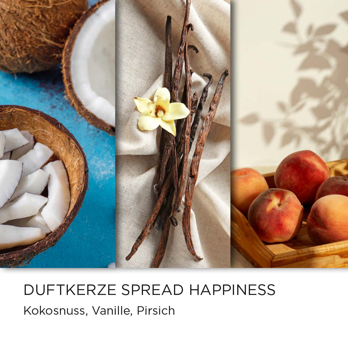 Minions Duftkerze ‚Spread Happiness‘ im Glas – offizielle Lizenzkerze mit tropischem Design und Duftnoten von Kokosnuss, Vanille & Pfirsich. Fruchtig-süße Wellness-Duftkerze für Zuhause oder als Geschenk für Minions-Fans.