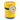 Seitliche Ansicht der gelben Minions Keramiktasse mit dem grinsenden Gesicht von Stuart als Duftkerze (200g). Hochwertige Tassenkerze mit weißem Wachs – ein ideales Geschenk für Minions-Fans.
