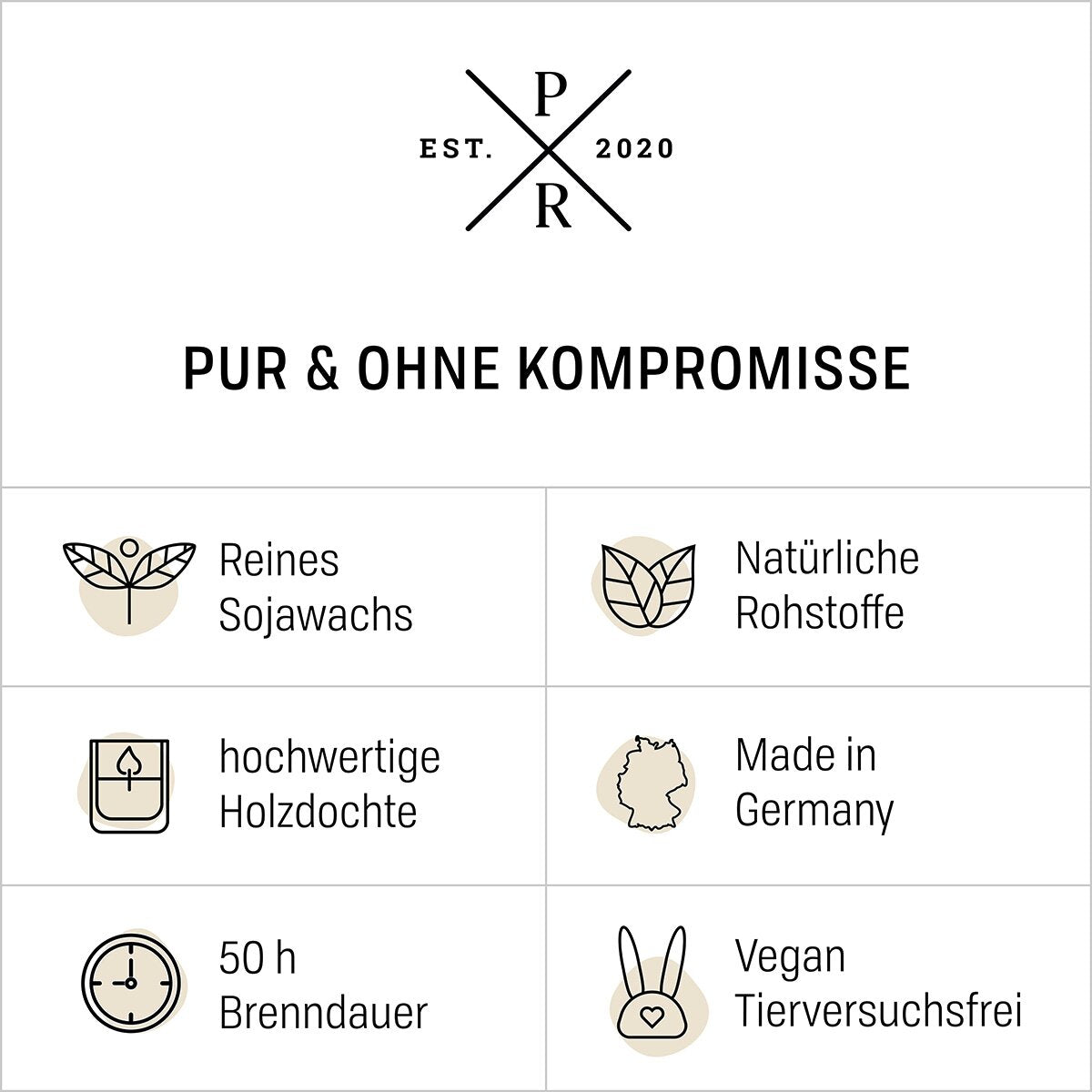 Vegane Premium-Sojawachs-Duftkerze von Purple River – tierversuchsfrei & in Deutschland gefertigt. Mit hochwertigem Holzdocht, sehr lange Brenndauer & nachhaltiger Verpackung. Ideal für Wellness-Atmosphäre, stilvolle Wohndeko oder hochwertige Geschenkideen.