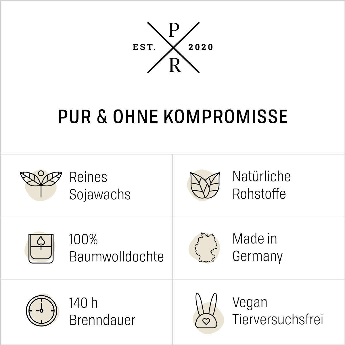 Vegane Premium-Sojawachs-Duftkerze von Purple River – tierversuchsfrei & in Deutschland gefertigt. Mit natürlichem Baumwolldocht, sehr lange Brenndauer & nachhaltiger Verpackung. Ideal für Wellness-Atmosphäre, stilvolle Wohndeko oder hochwertige Geschenkideen.