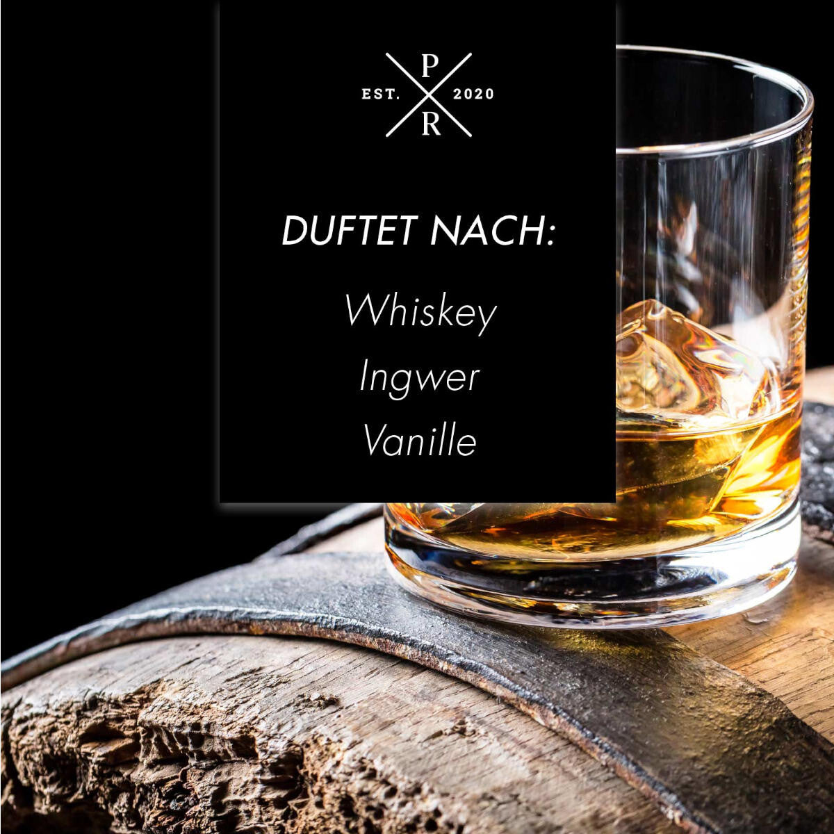 Veganer Raumduft mit Duftstäbchen von Purple River mit natürlichen Duftnoten Whiskey, Ingwer & Vanille. Premium Duft-Geschenk für entspannte Momente, stilvolle Wohndeko & hochwertige Geschenkidee zum Vatertag. Made in Germany.