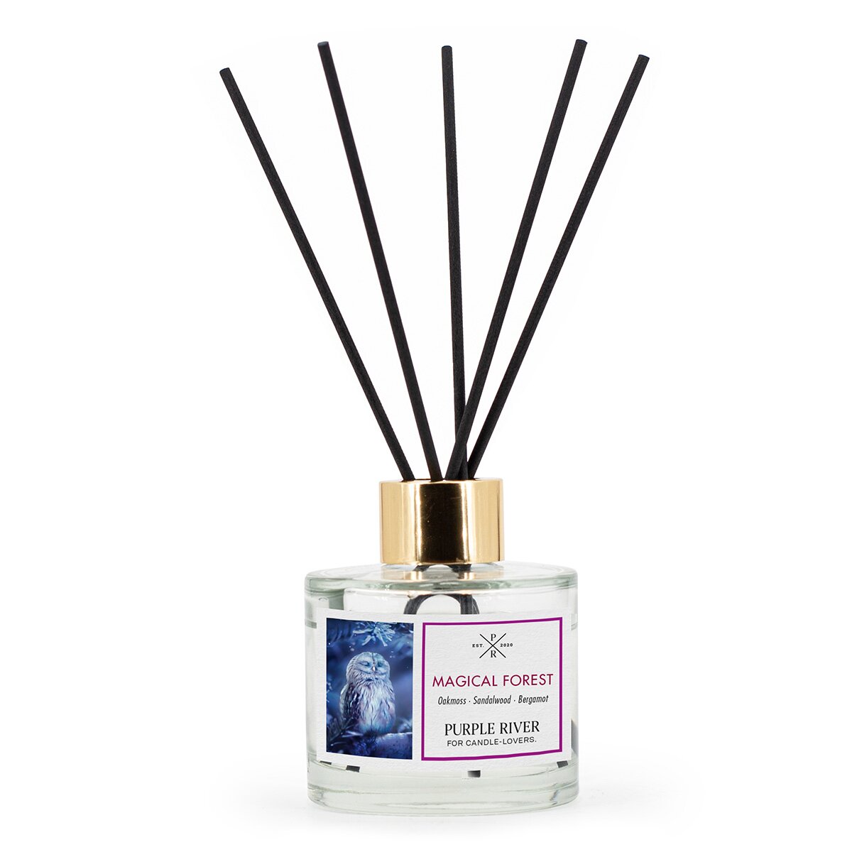 Hochwertiger Raumduft (100ml) mit Schilfstäbchen von Purple River mit einer langen Duftdauer von bis zu 6 Wochen. Die schwarzen Duftstäbchen und die goldene Kappe sind ideal als stilvolle Dekoration & luxuriöses Wellness-Geschenk. Gefertigt in Deutschland.