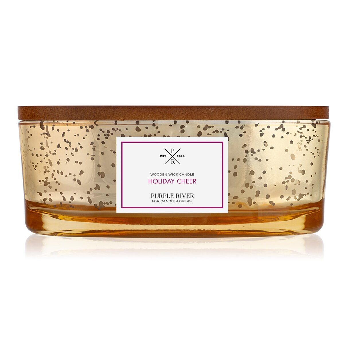 Hochwertige Sojawachs-Duftkerze (310g) von Purple River mit extralanger 50h-Brenndauer. Die vegane Duftkerze im Glas ist ideal als stilvolle Dekoration & luxuriöses Weihnachts-Geschenk. Gefertigt in Deutschland.