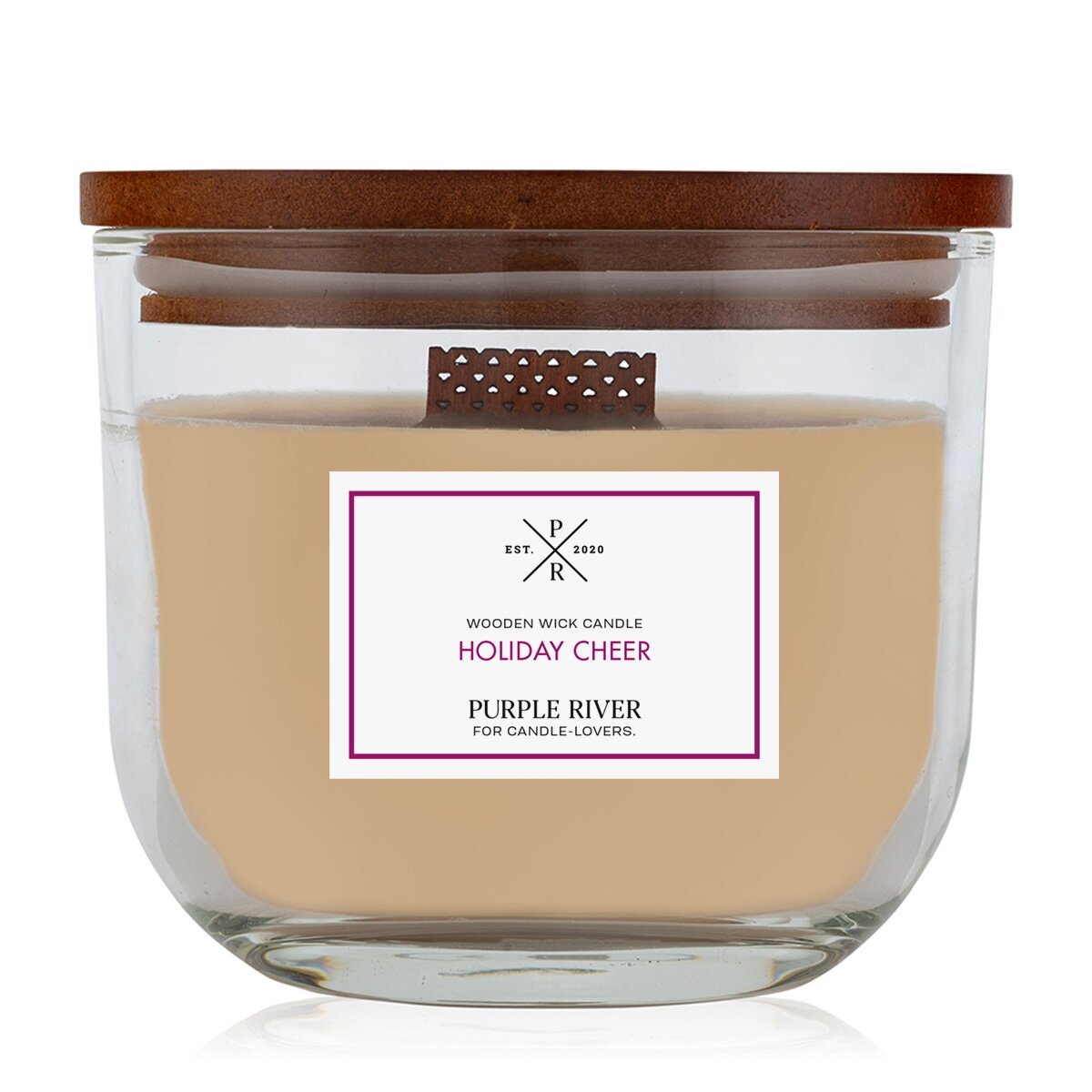 Hochwertige Sojawachs-Duftkerze (370g) von Purple River mit extralanger 60h-Brenndauer. Die vegane Duftkerze im Glas ist ideal als stilvolle Weihnachts-Dekoration & liebevolles Weihnachts-Geschenk. Gefertigt in Deutschland.