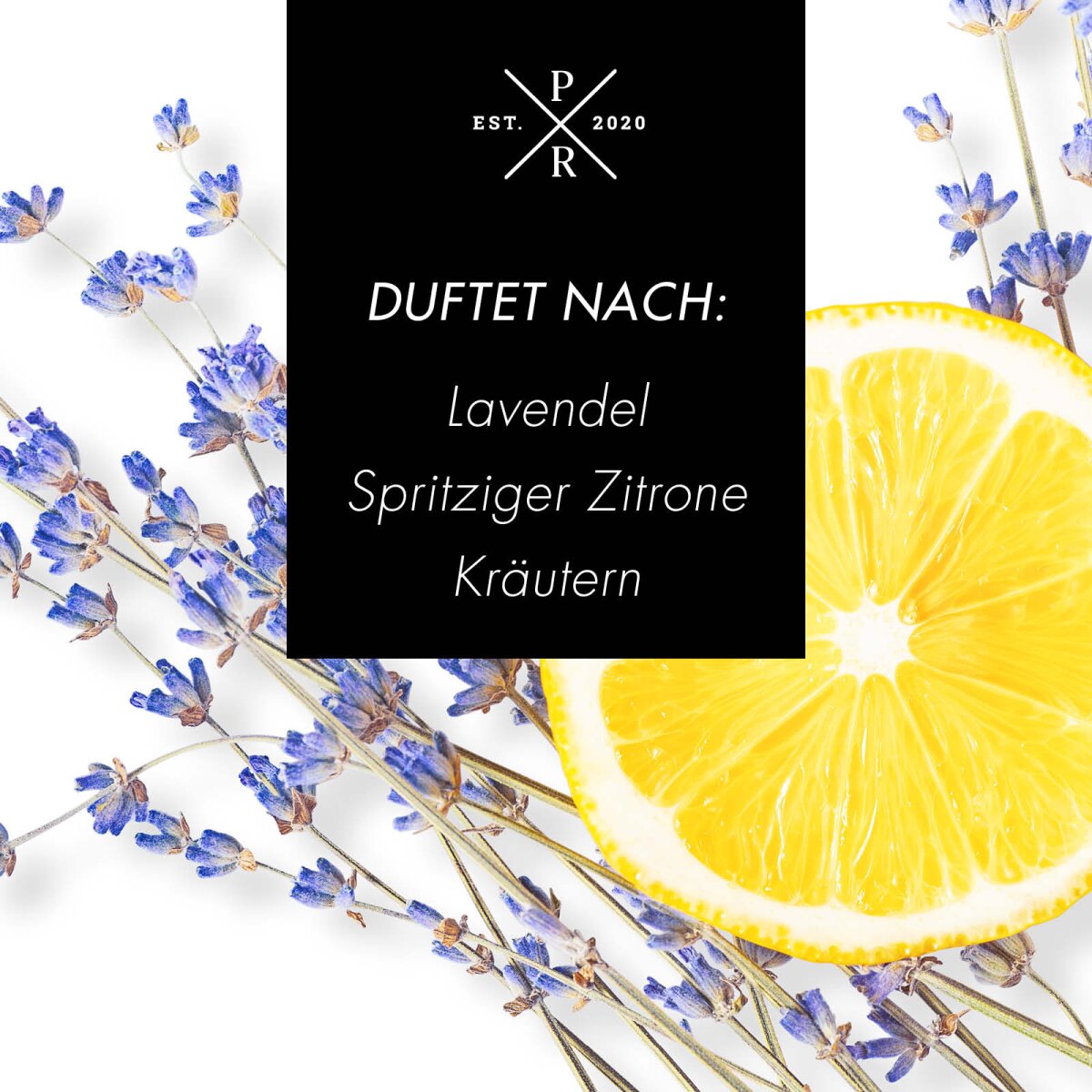 Vegane Sojawachs-Duftkerze von Purple River mit natürlichen Duftnoten Lavendel, Zitrone & Kräuter. Premium-Wellness-Kerze für entspannte Momente, stilvolle Wohndeko & hochwertige Geschenkideen. Made in Germany.
