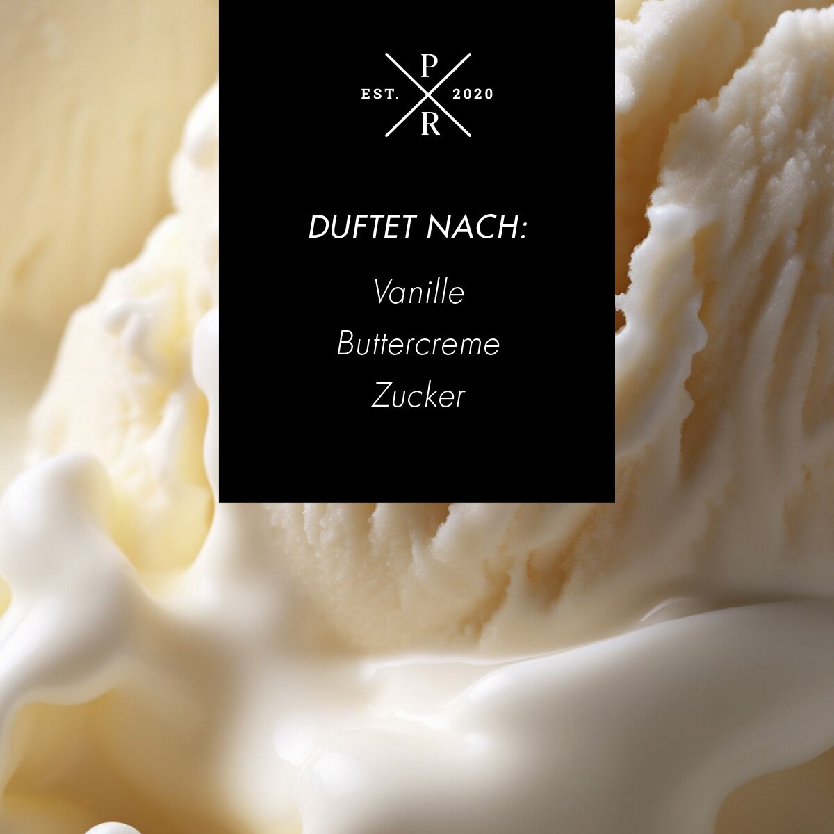 Vegane Sojawachs-Duftkerze von Purple River mit Holzdocht und natürlichen Duftnoten Vanille, Buttercreme & Zucker. Premium-Kerze für entspannte Momente, stilvolle Wohndeko & hochwertige Geschenkideen. Made in Germany.