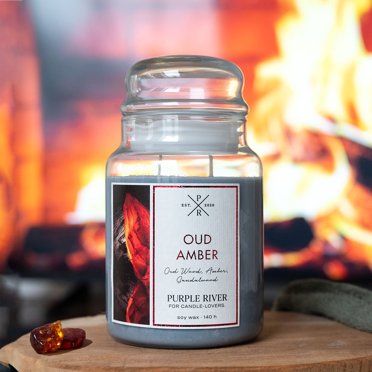 Purple River Duftkerze ‚Oud & Amber'