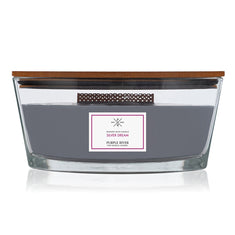 Hochwertige Sojawachs-Duftkerze (453g) von Purple River mit Holzdocht. Brenndauer von 80 Stunden. Die vegane Duftkerze im Glas hat silbernes Wachs. Ist ideal als stilvolle Dekoration & luxuriöses Wellness-Geschenk. Gefertigt in Deutschland.