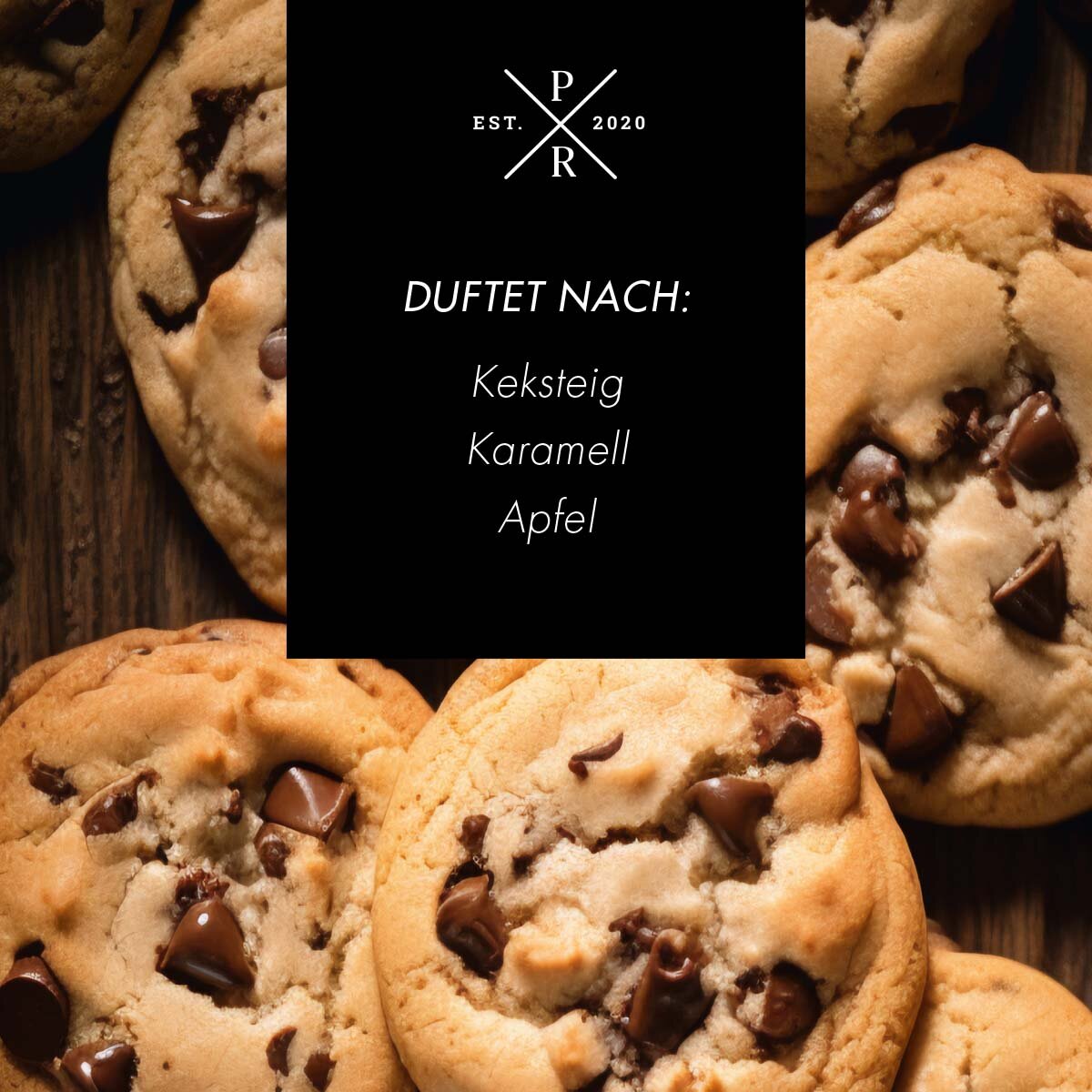 Vegane Sojawachs-Duftkerze von Purple River mit natürlichen Duftnoten Keksteig, Karamell & Apfel. Premium-Wellness-Kerze für entspannte Momente, stilvolle Wohndeko & hochwertige Geschenkideen. Made in Germany.