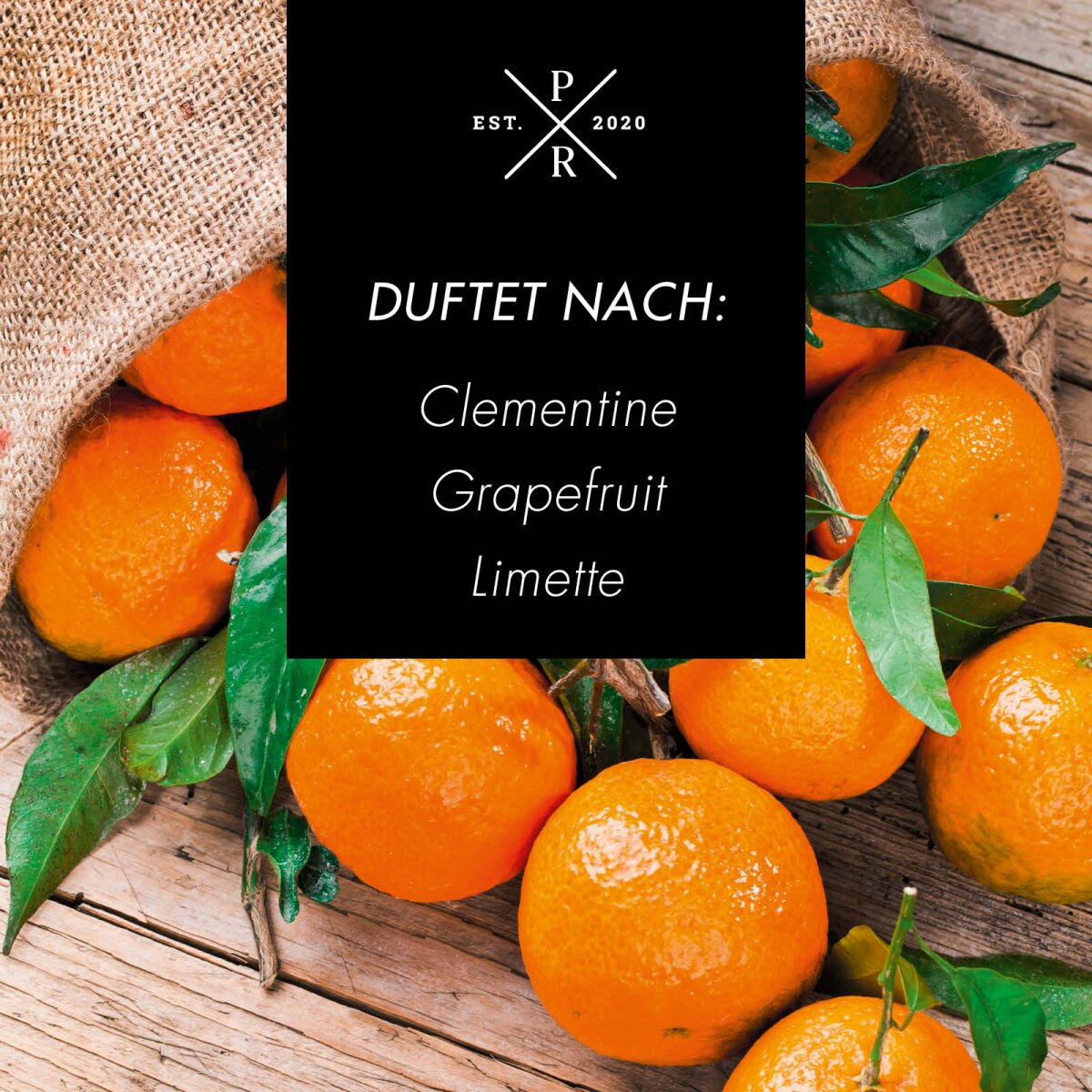 Vegane Sojawachs-Duftkerze von Purple River mit natürlichen Duftnoten Clementine, Grapefruit & Limette. Premium-Wellness-Kerze für entspannte Momente, stilvolle Wohndeko & hochwertige Geschenkideen. Made in Germany.