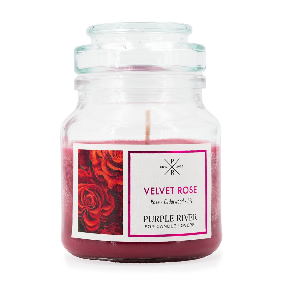 Hochwertige Sojawachskerze (113g) von Purple River mit langer 40h-Brenndauer. Die kleine vegane Duftkerze im Glas mit rotem Wachs ist ideal als exklusives Geschenk zum Valentinstag oder stilvolle Wohndeko. Hergestellt in Deutschland.