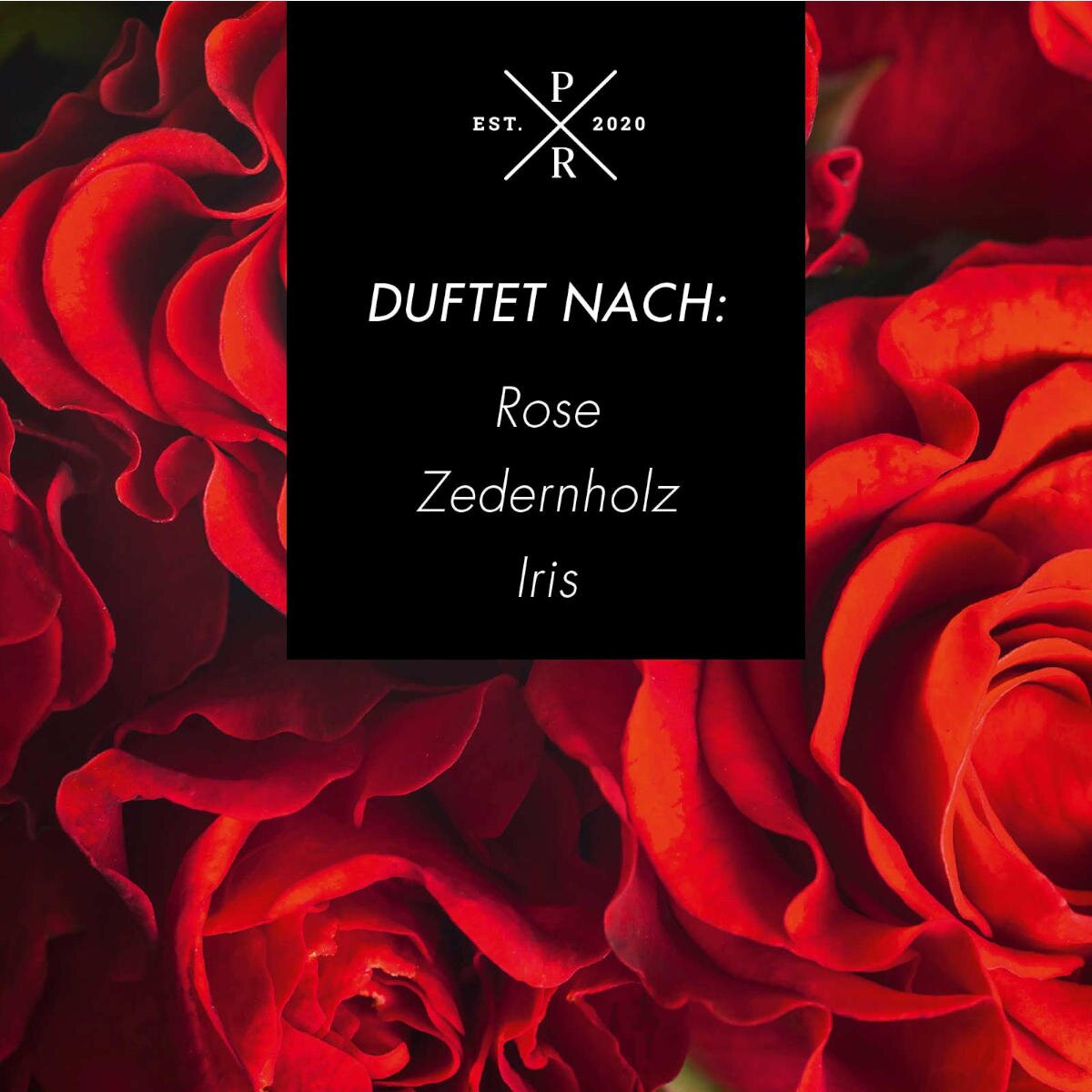 Vegane Sojawachs-Duftkerze von Purple River mit natürlichen Duftnoten Rose, Zedernholz & Iris. Premium-Wellness-Kerze für entspannte Momente, stilvolle Wohndeko & hochwertige Geschenkidee zum Valentinstag. Made in Germany.